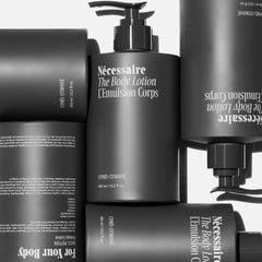 Nécessaire lotion texture close-up demonstrating lightweight fast absorption