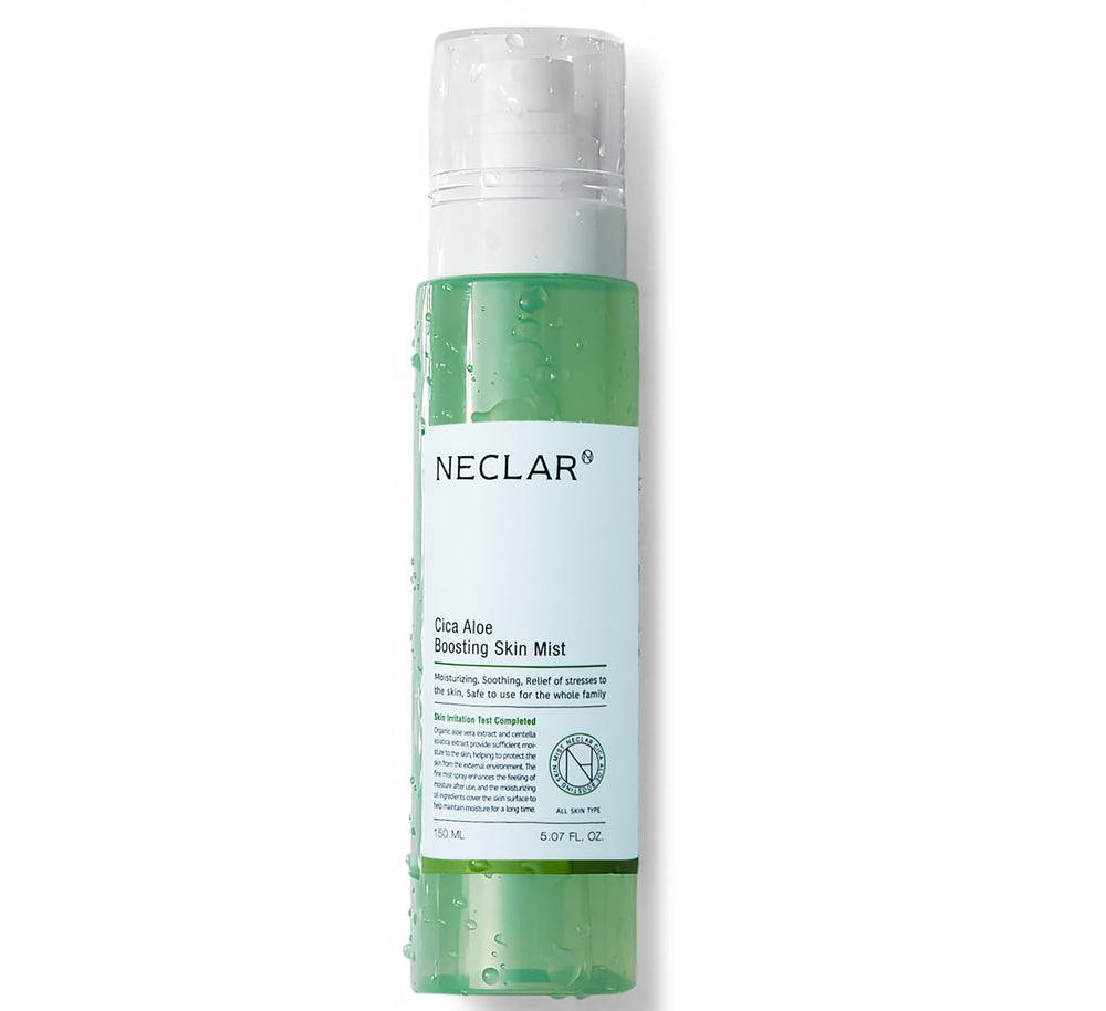 Neclar front bottle showing Centella and Aloe branding and calming benefit