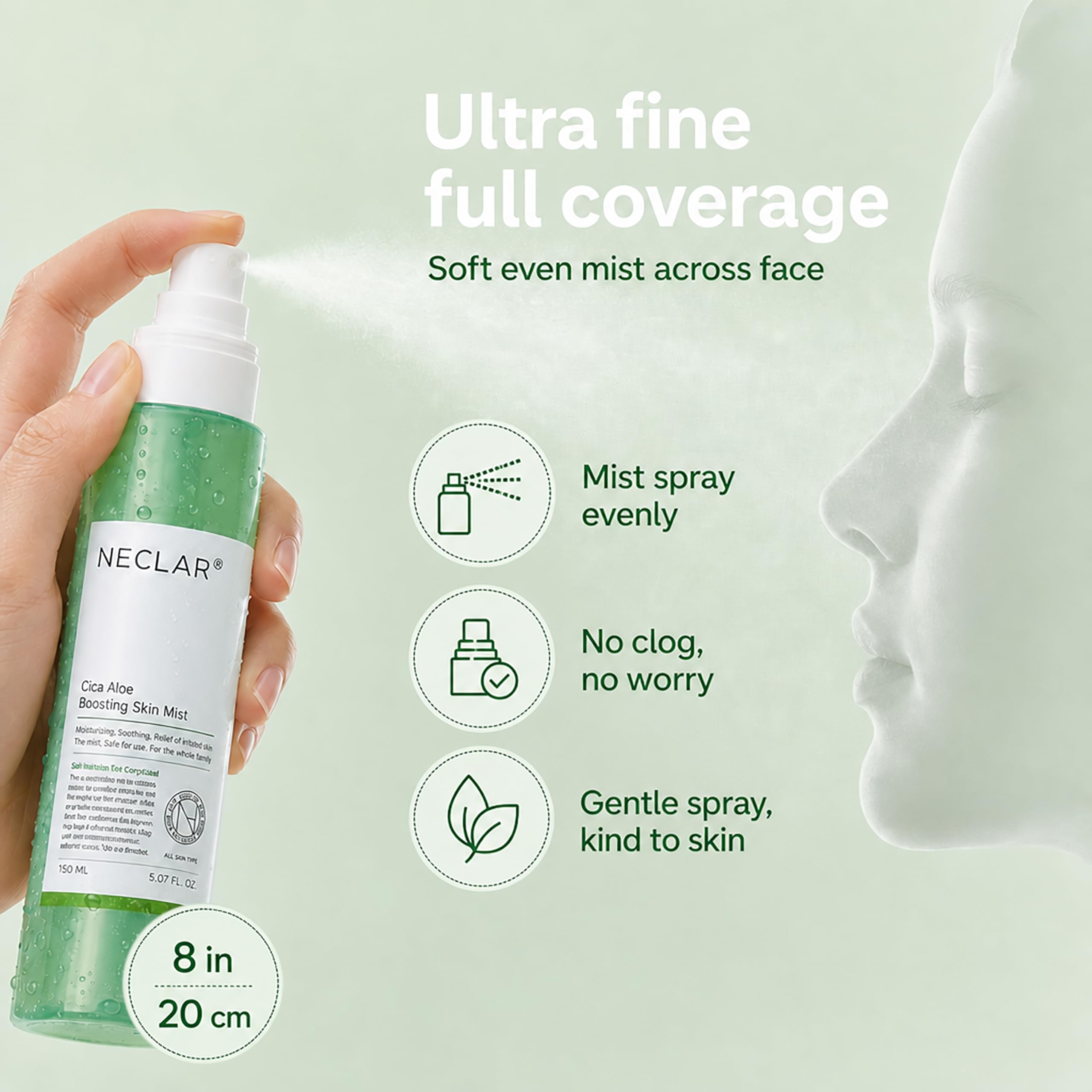 Neclar bottle on bathroom vanity styled for everyday Korean skincare routine benefit