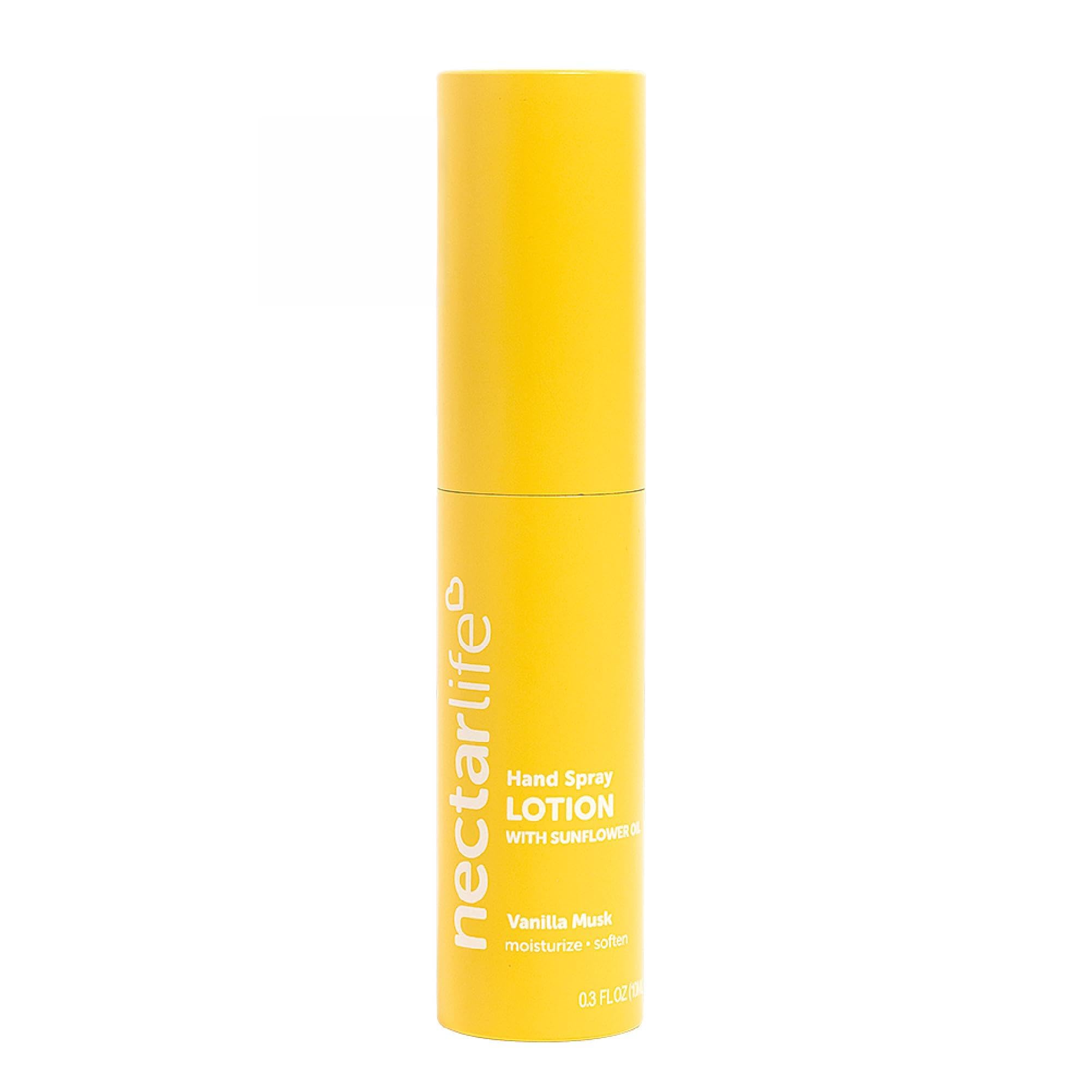 Nectar Life bottle front view showing vanilla musk travel-friendly design and quick hydration
