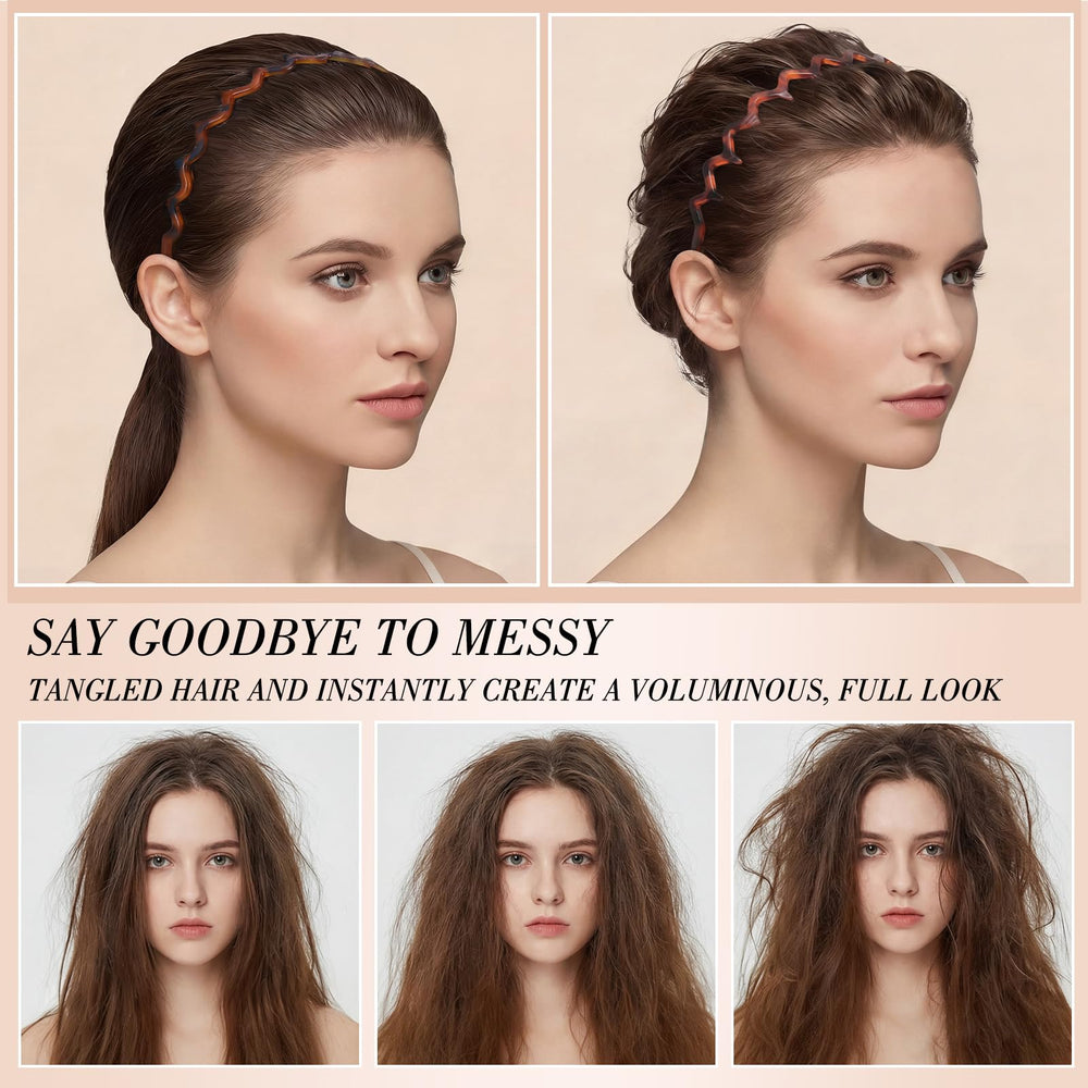 Needbrock four colored headbands laid flat displaying styling options