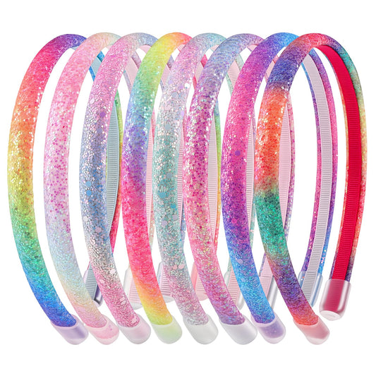 Needbrock front packaging showing eight rainbow headbands, clear gift-ready presentation