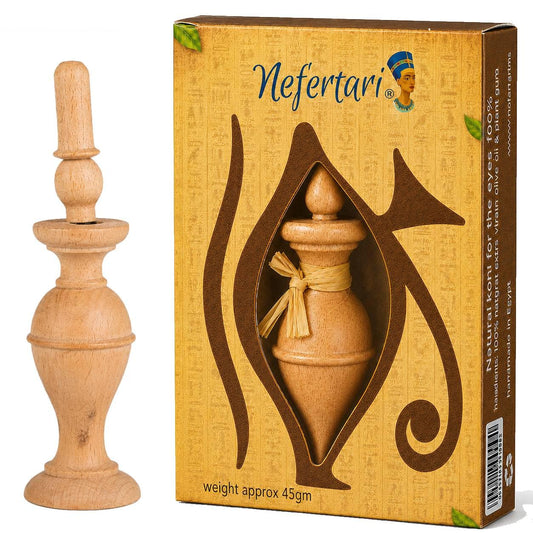 Nefertari pharaoh packaging front showing artisan design and secure closure benefit