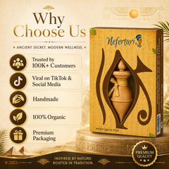 Nefertari size scale comparison next to coin highlights travel-friendly compact benefit