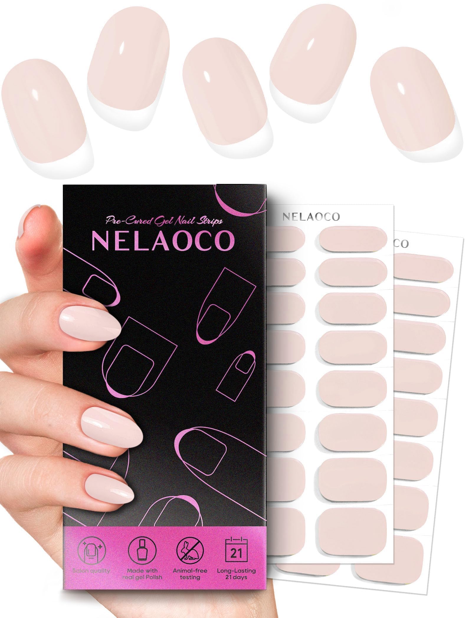 Nelaoco front packaging showing Morning Mist Nude and included tools benefit quick setup