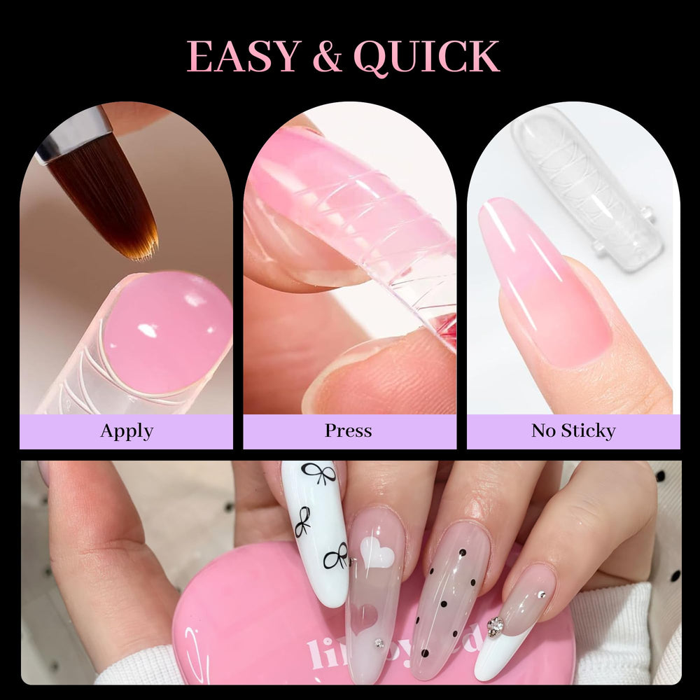 Nelrona forms in use on a nail demonstrating easy application benefit