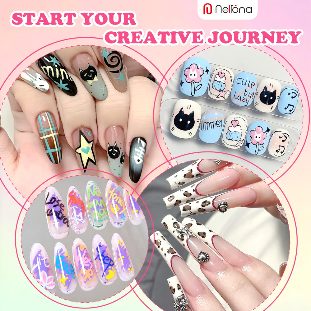 Nelrona decorated press-on nail showcasing quick DIY personalization