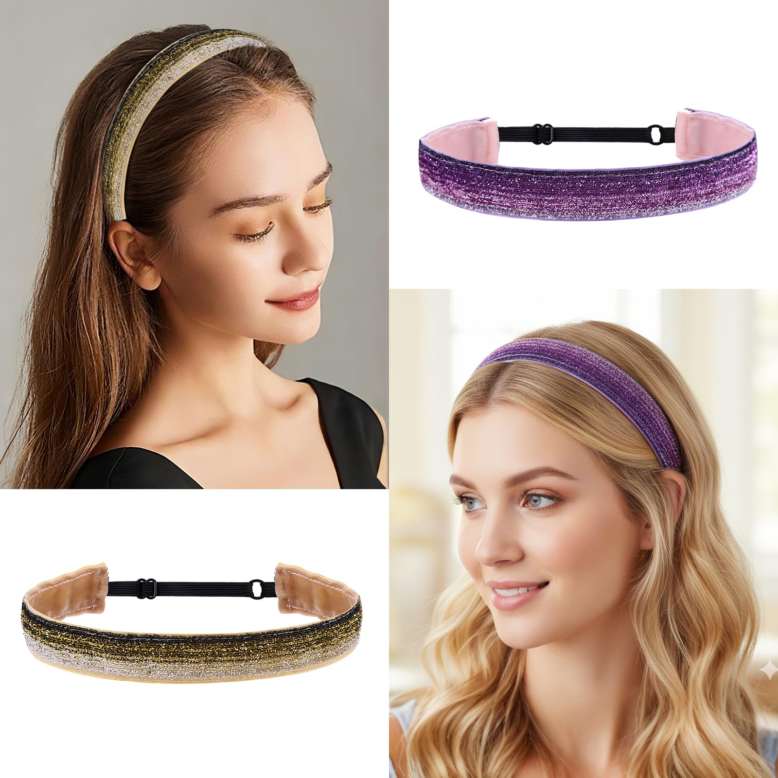 Nenjindz headbands next to a ruler showing adjustable size and scale
