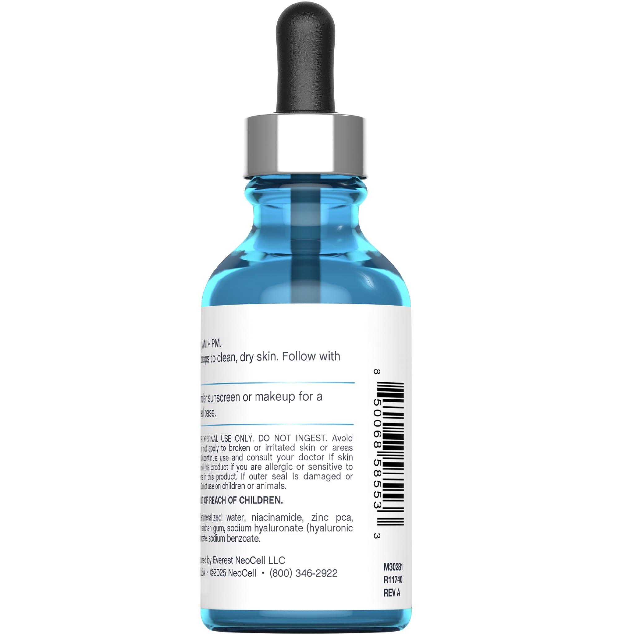 NeoCell serum texture on skin illustrating lightweight hydration and quick absorption