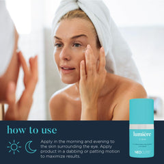 NEOCUTIS Lumiere Firm ingredients label close-up showing peptide and caffeine benefits