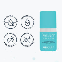 NEOCUTIS close-up label highlighting formulation details and safety