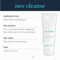 NEOCUTIS Neo Cleanse ingredient label highlighting glycolic acid benefit