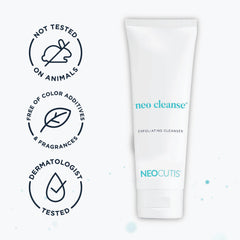 NEOCUTIS Neo Cleanse next to travel essentials showing portable skincare benefit