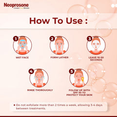 Neoprosone used in shower on shoulder area illustrating body exfoliation benefits