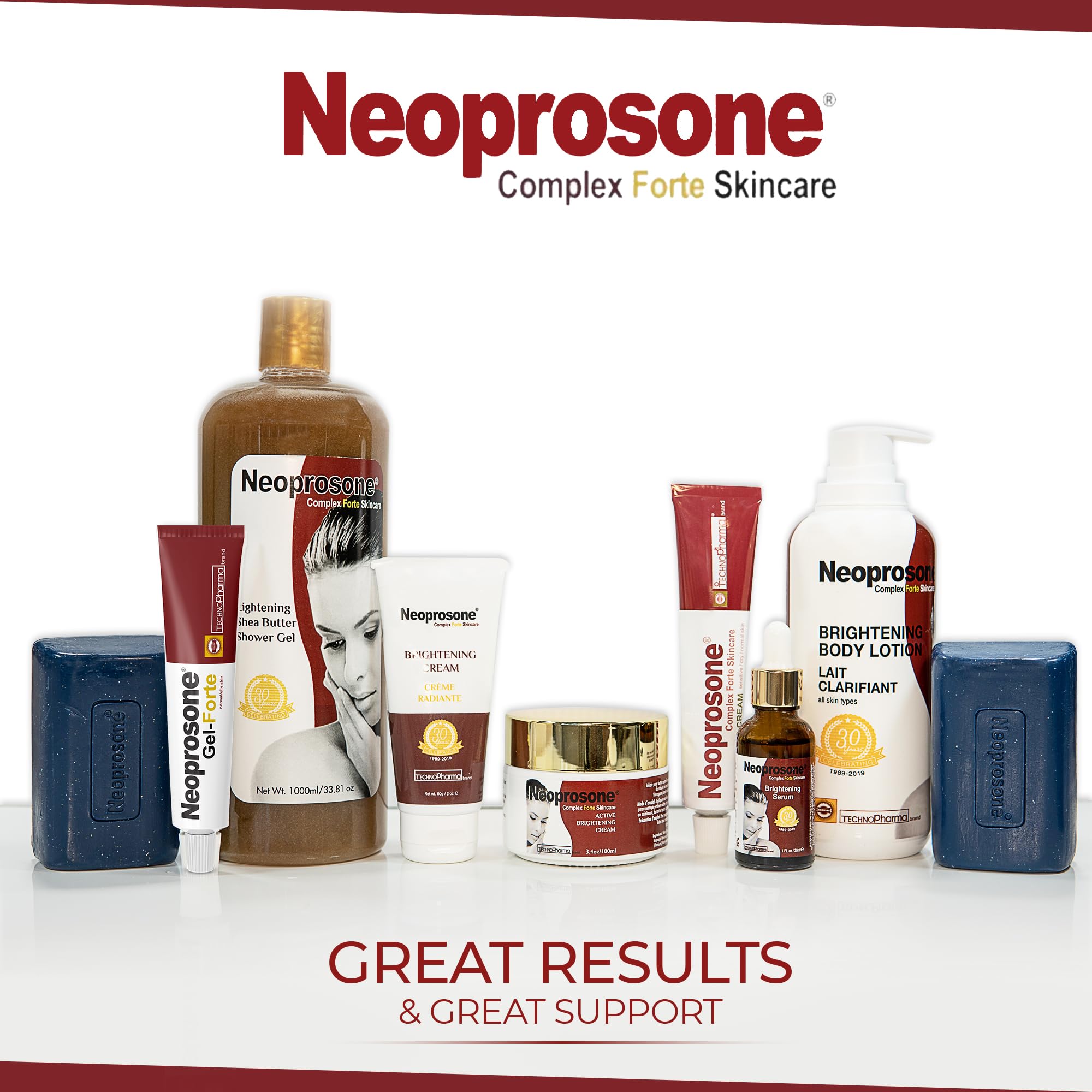 Neoprosone on bathroom vanity styled with towel for daily routine convenience benefit