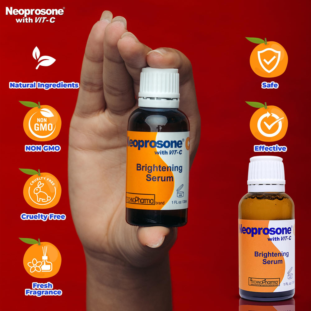 Neoprosone on bathroom vanity staged with towels, showing everyday routine use