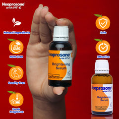 Neoprosone on bathroom vanity staged with towels, showing everyday routine use