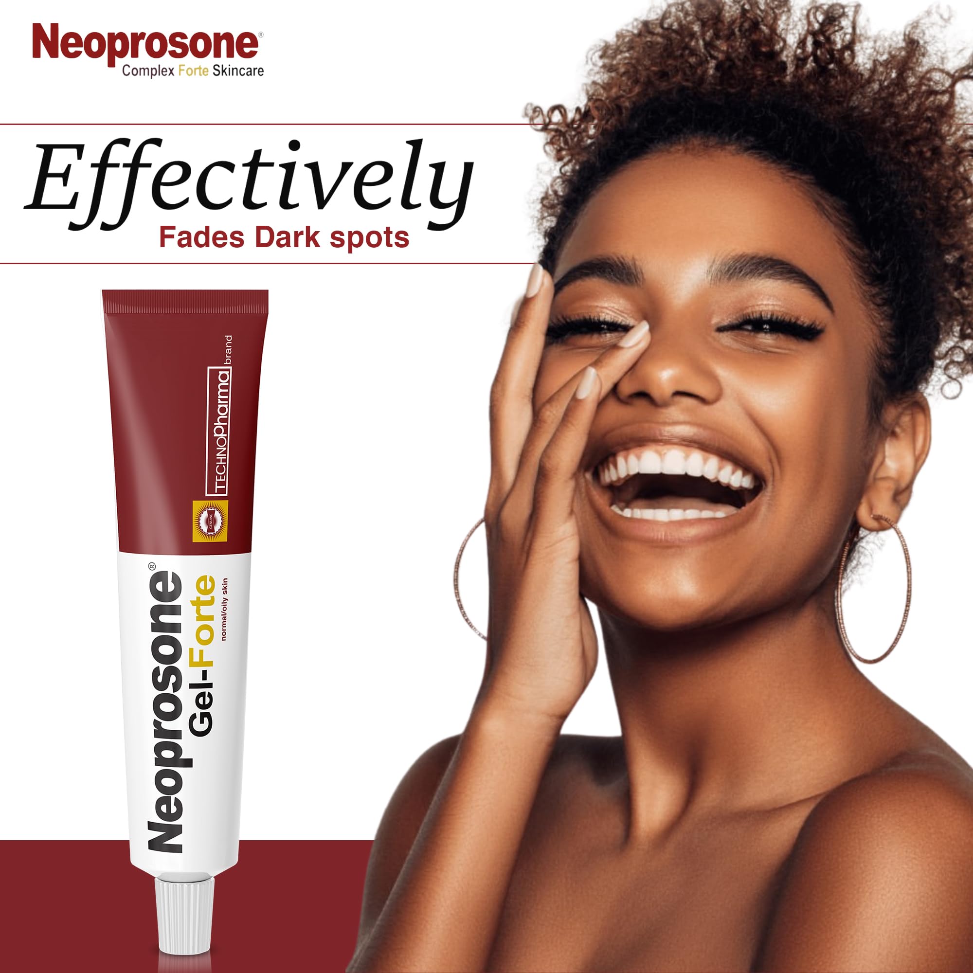 Neoprosone gel texture on fingertip illustrating lightweight, fast-absorbing hydration