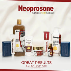 Neoprosone jar held in hand illustrating 1.7 fl oz travel-friendly size benefit