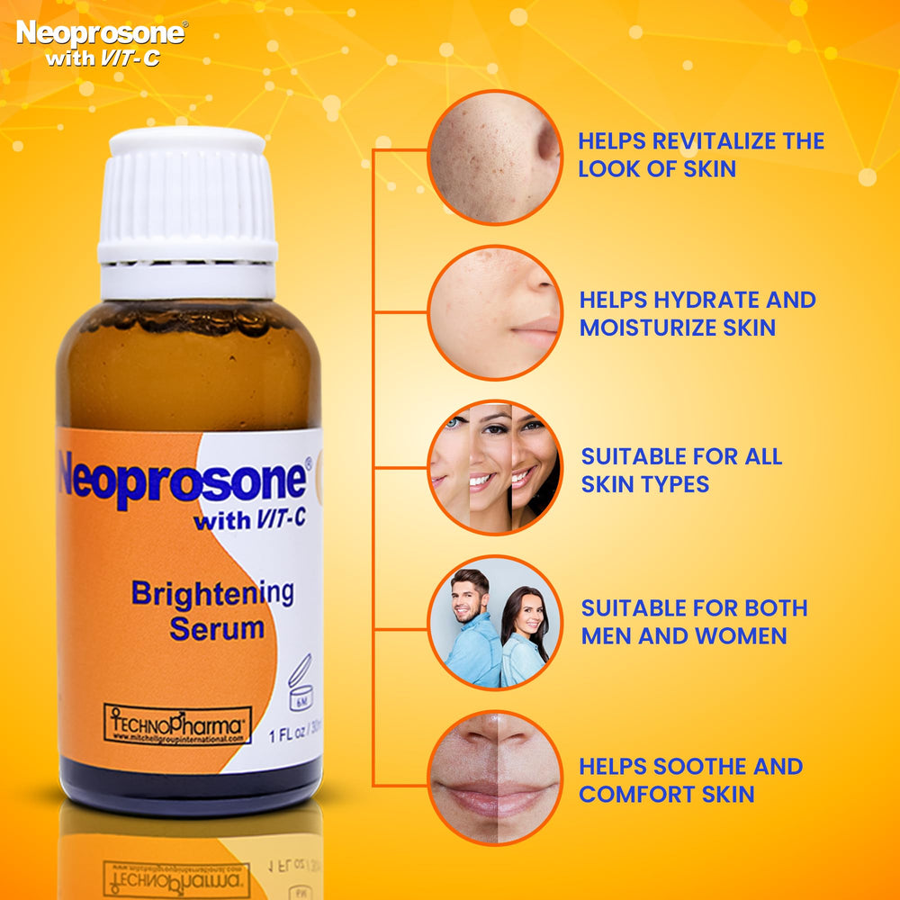 Neoprosone bottle next to ruler to show 30ml size and travel-friendly volume