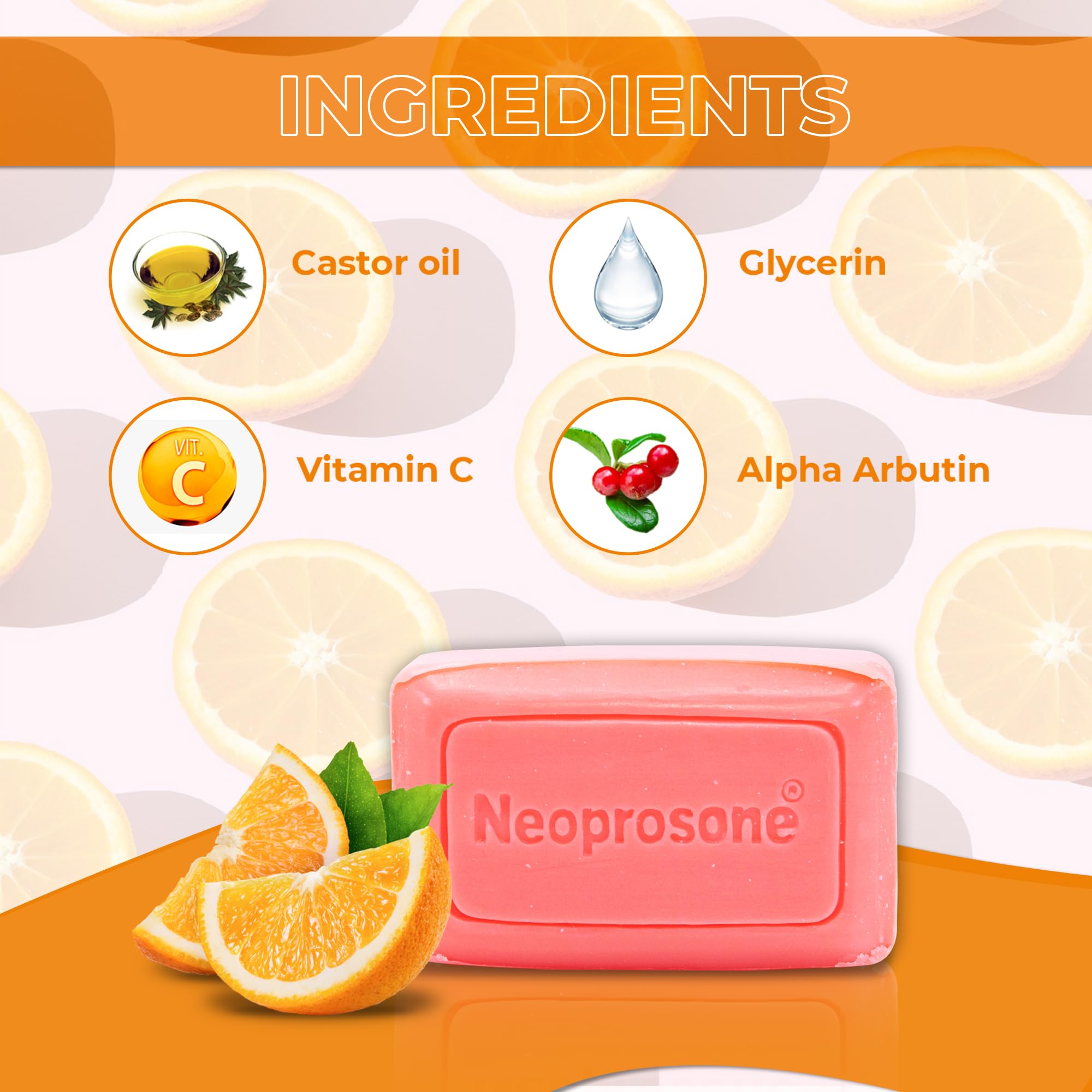 Neoprosone soap bar side profile highlighting smooth texture and moisturizing oils