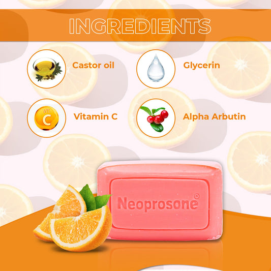 Neoprosone soap bar side profile highlighting smooth texture and moisturizing oils