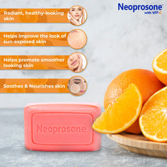 Neoprosone soap lather close-up demonstrating gentle cleansing foam