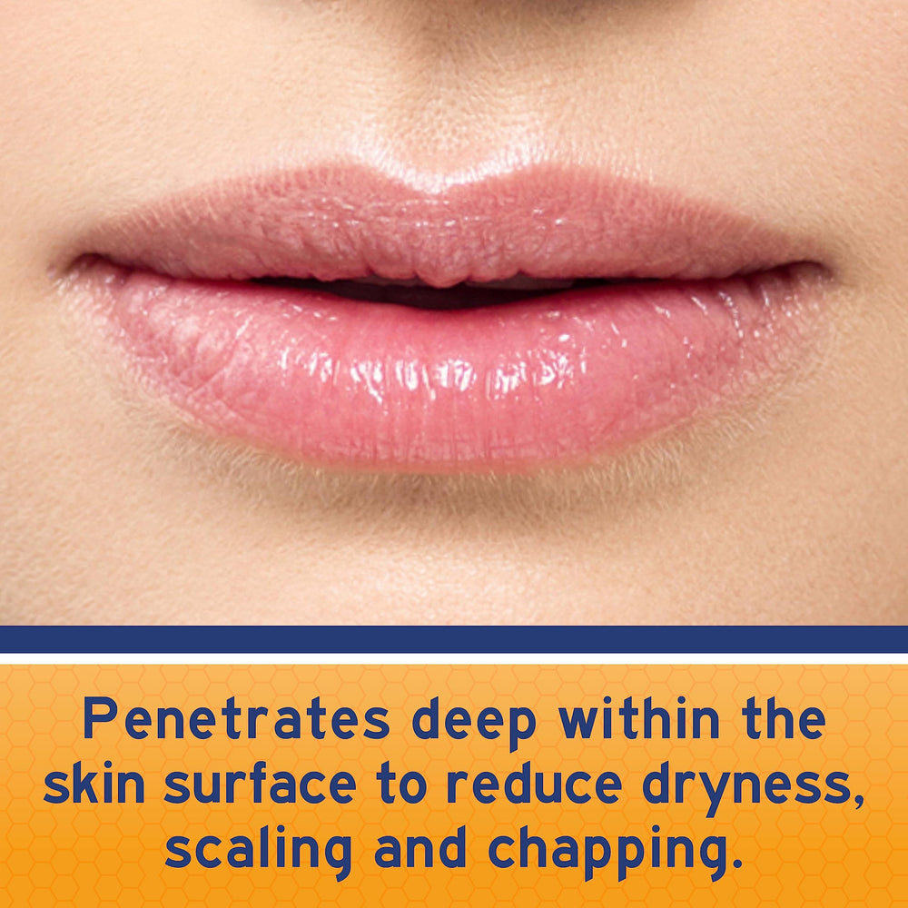 Neosporin being applied to lips demonstrating overnight moisture and protection