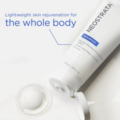 NEOSTRATA lotion squeezed from tube showing precise, mess-free dispensing benefit