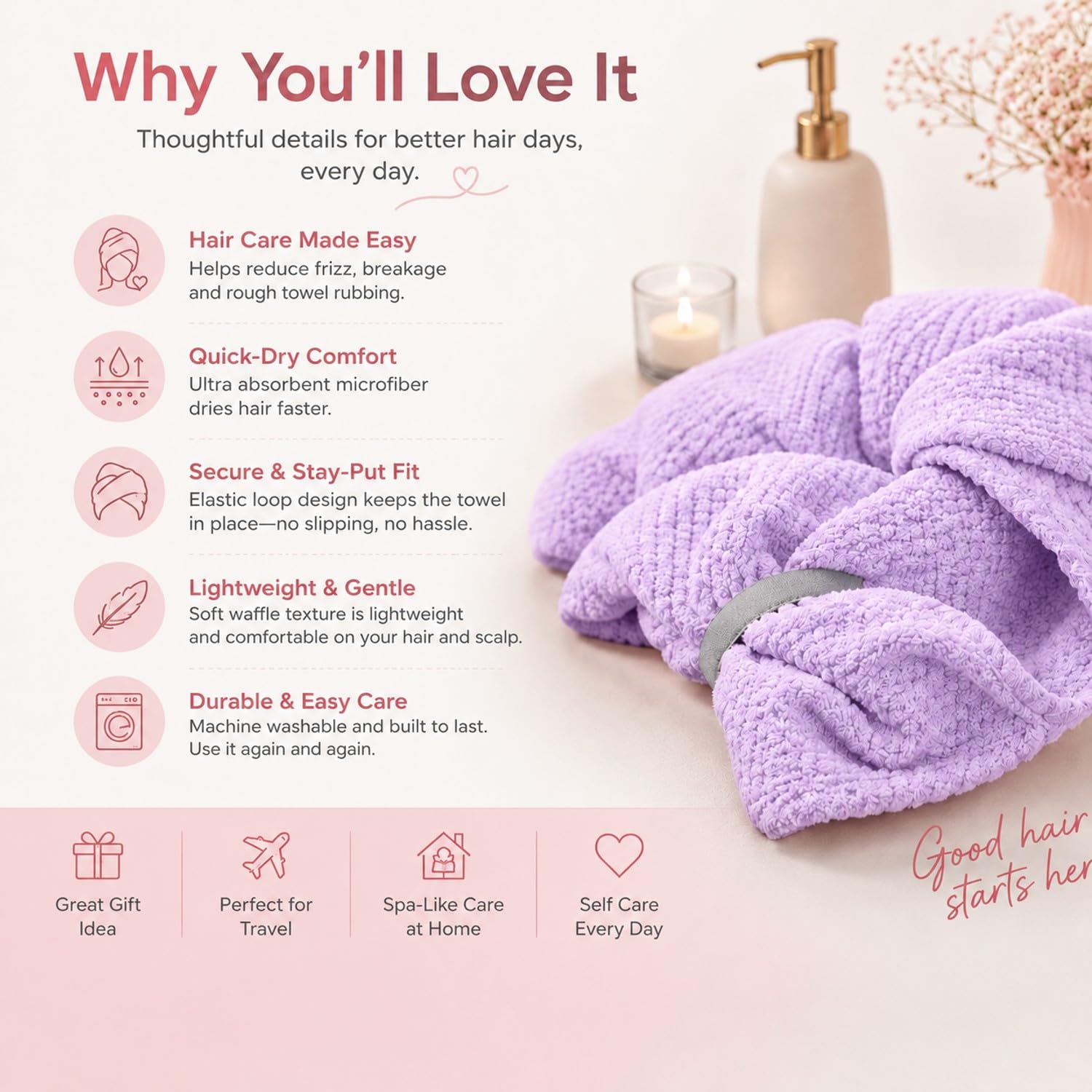 Netcken styled on bathroom vanity suggesting easy daily routine use