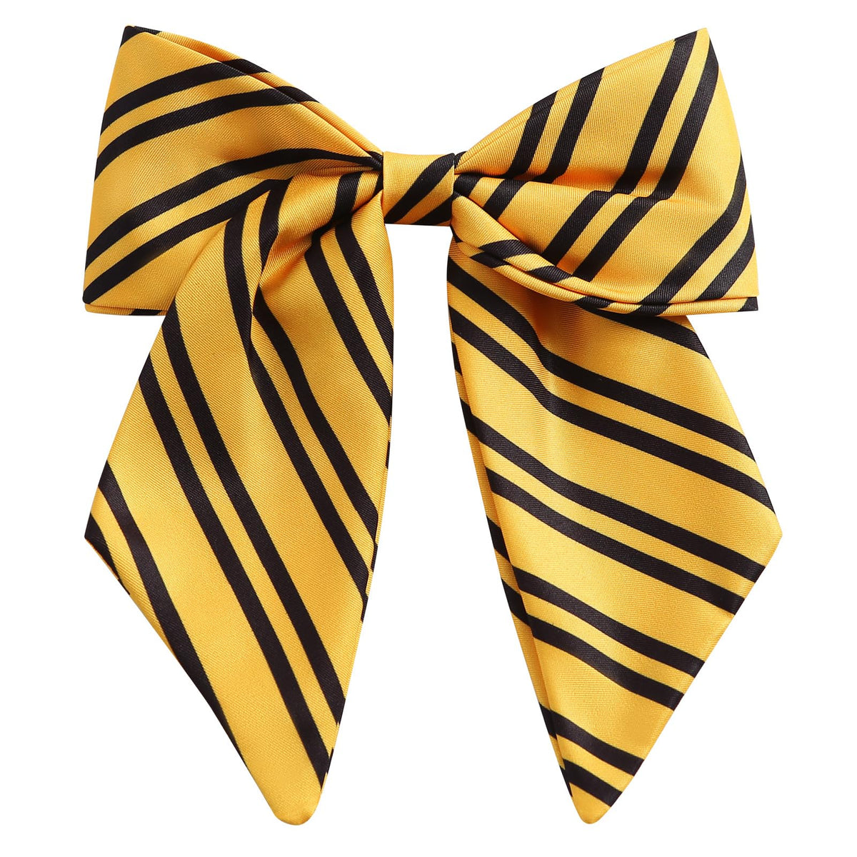 Neujiwo yellow bow front view shows bold stripes and instant style uplift