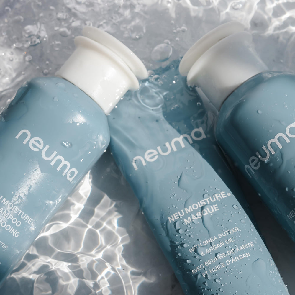 NEUMA on bathroom shelf in lifestyle shot showing daily routine benefit
