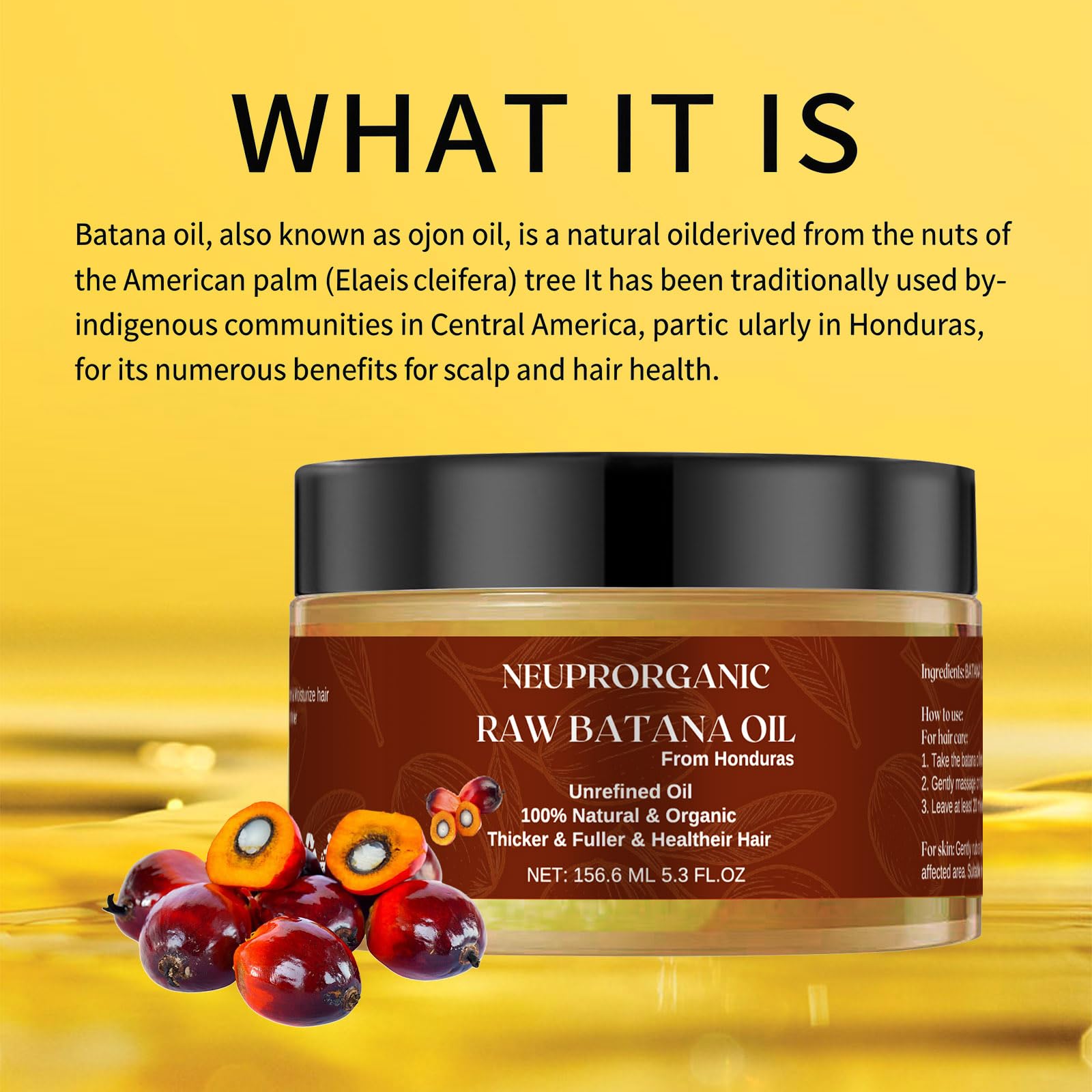 NEUPRORGANIC close-up of creamy batana paste showing rich nourishing texture
