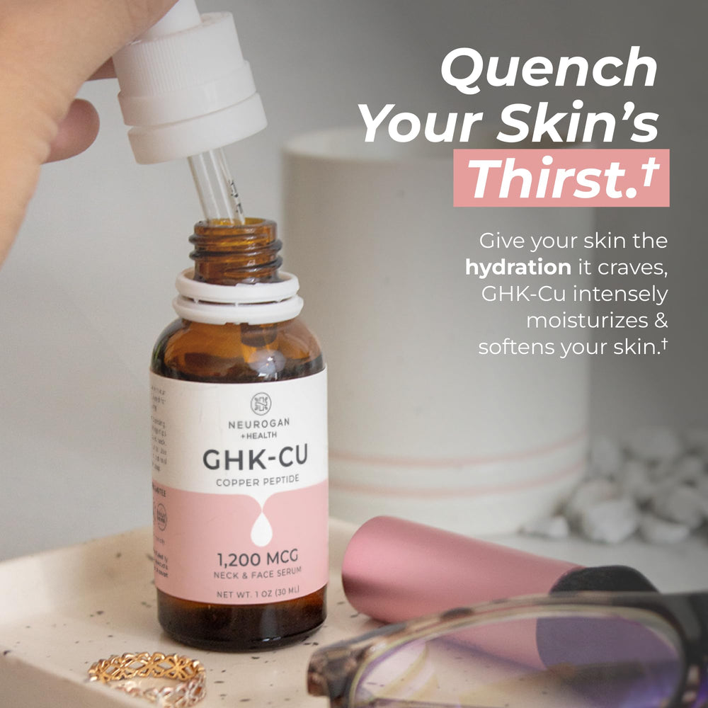 Applying Neurogan serum to neck for smoother, prepped skin