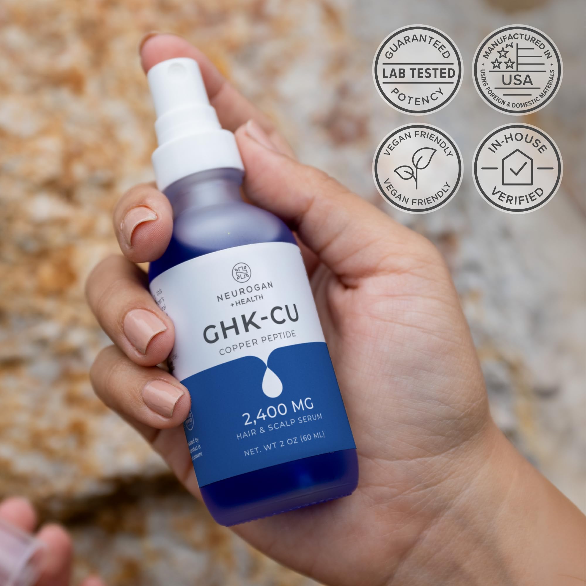 Neurogan ingredient visual of GHK-Cu powder emphasizing potency