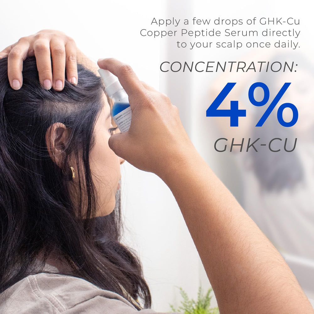 Neurogan spray in use on scalp demonstrating lightweight application