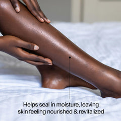 Neutrogena application on leg after shower highlighting quick absorption benefit