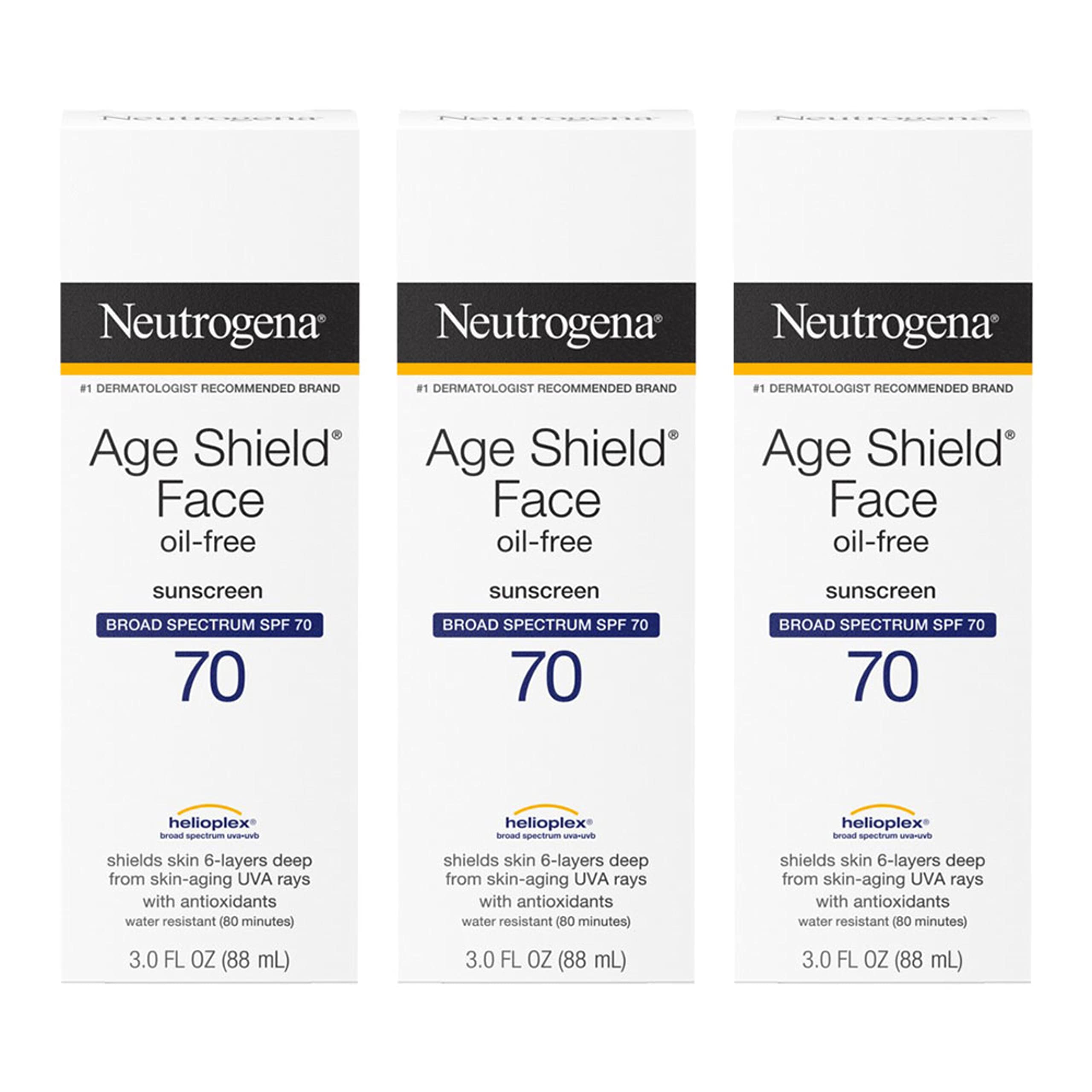 Neutrogena front packaging showing SPF 70 protection and compact tubes for travel