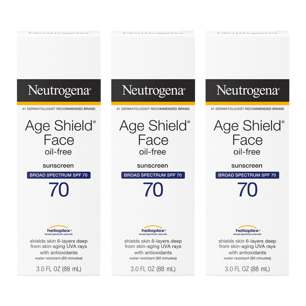 Neutrogena front packaging showing SPF 70 protection and compact tubes for travel