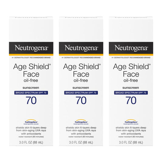 Neutrogena front packaging showing SPF 70 protection and compact tubes for travel