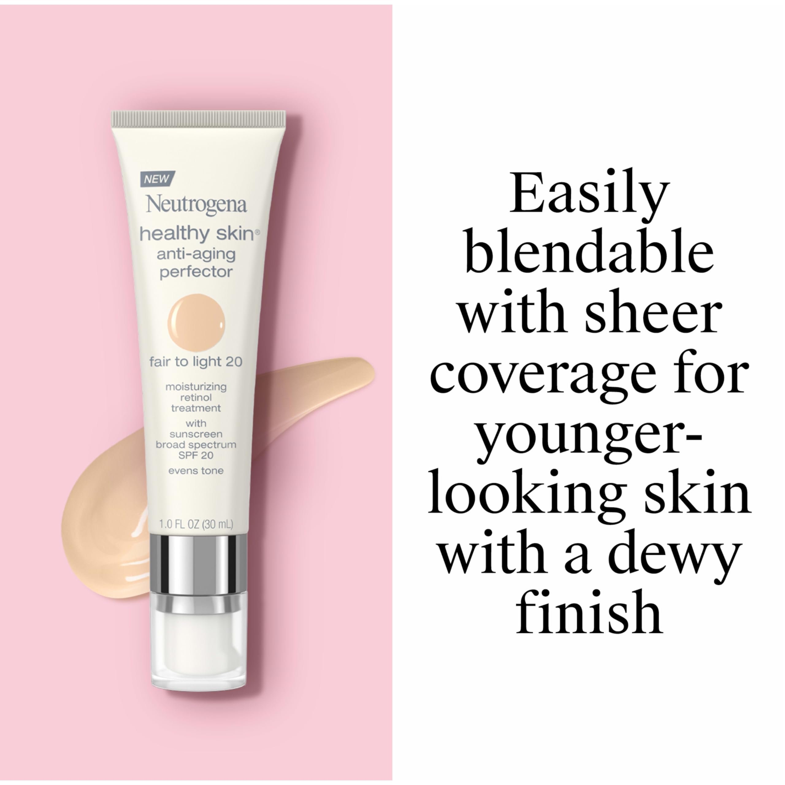 Neutrogena application on hand demonstrating easy spread and sheer coverage