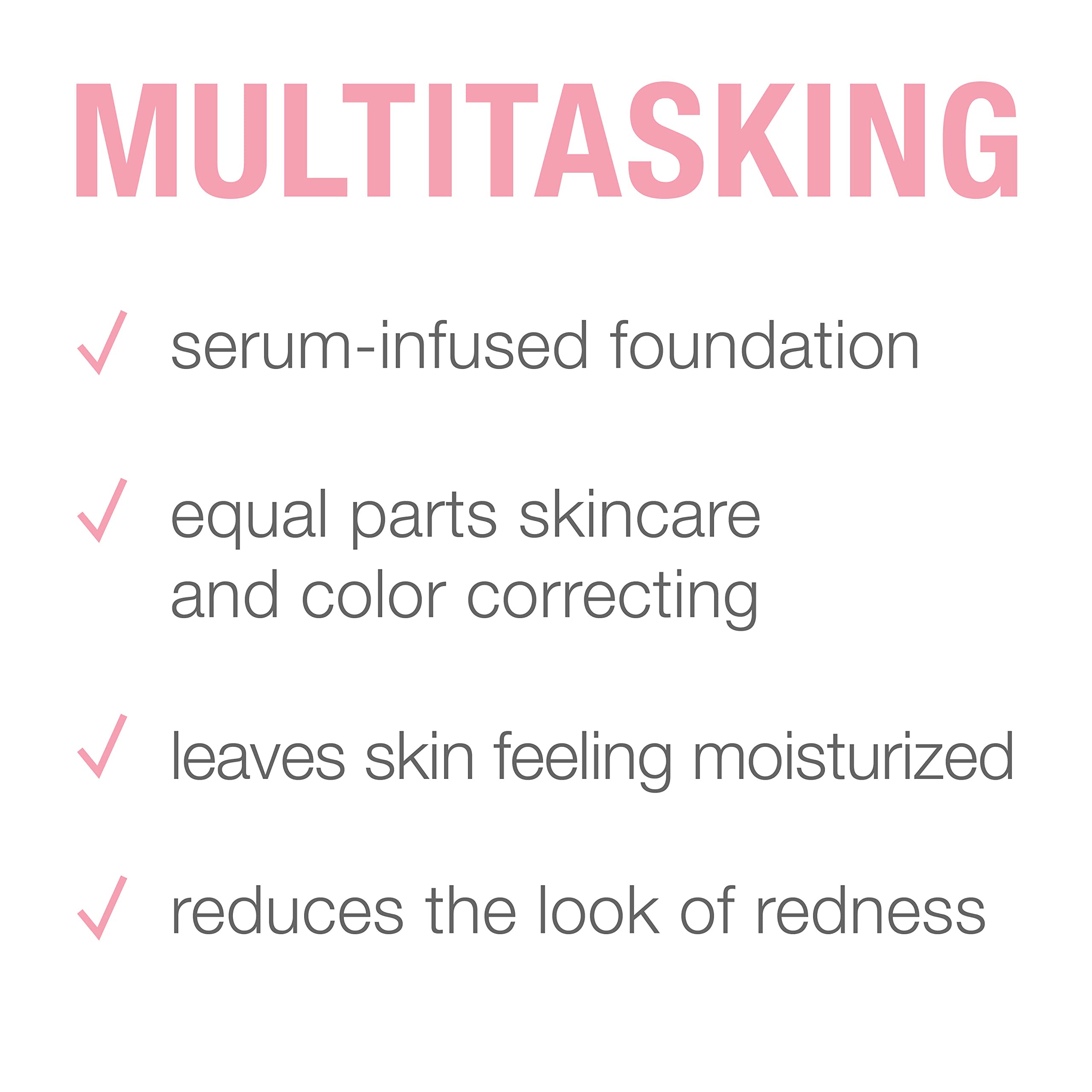 Neutrogena applying foundation with brush for even, natural finish