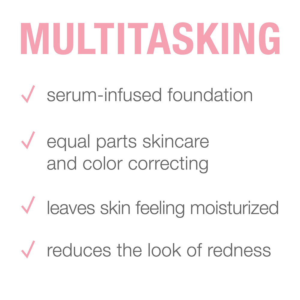 Neutrogena applying foundation with brush for even, natural finish