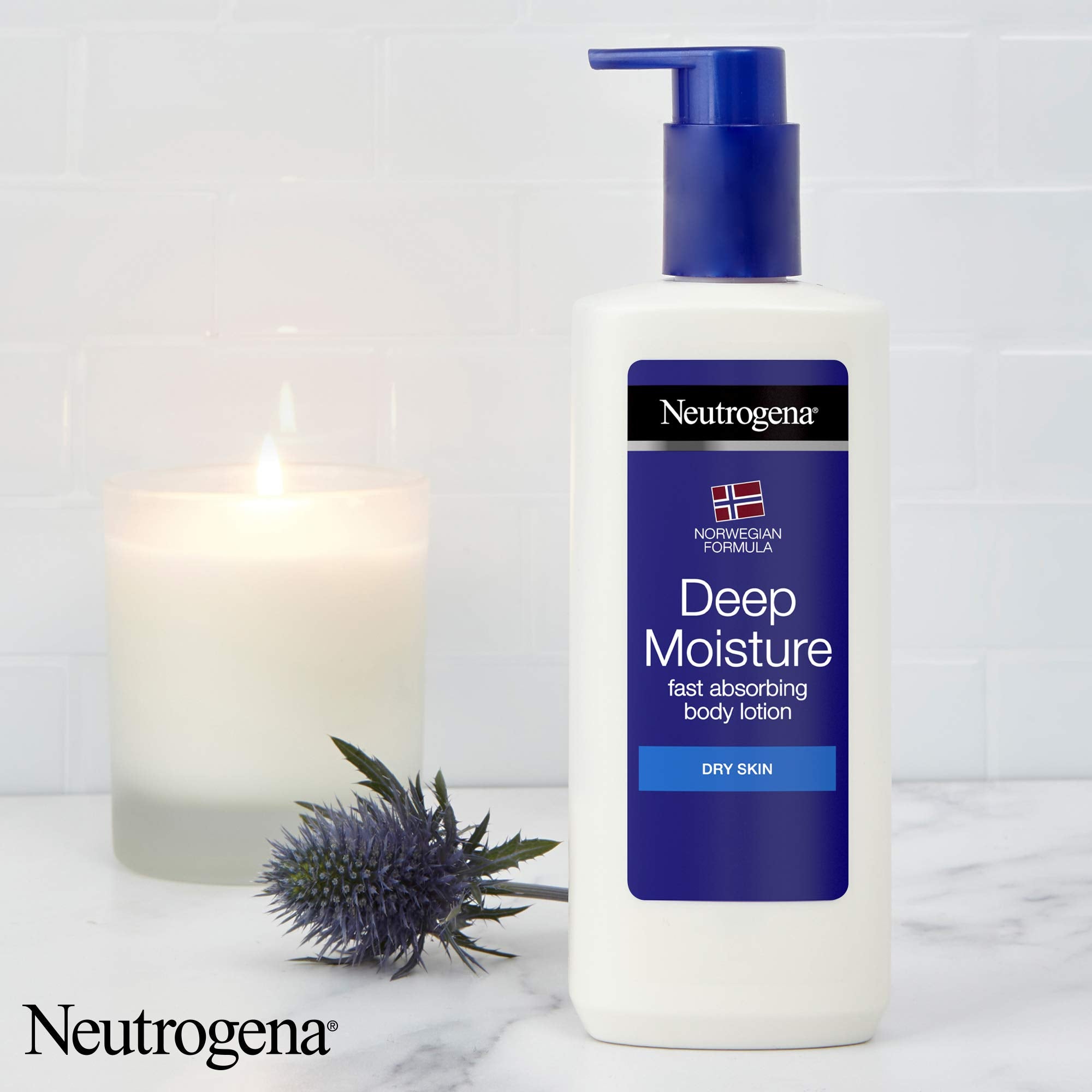 Neutrogena in bathroom lifestyle scene illustrating daily routine hydration benefit