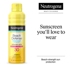 Neutrogena spray action demonstrating quick coverage and convenience