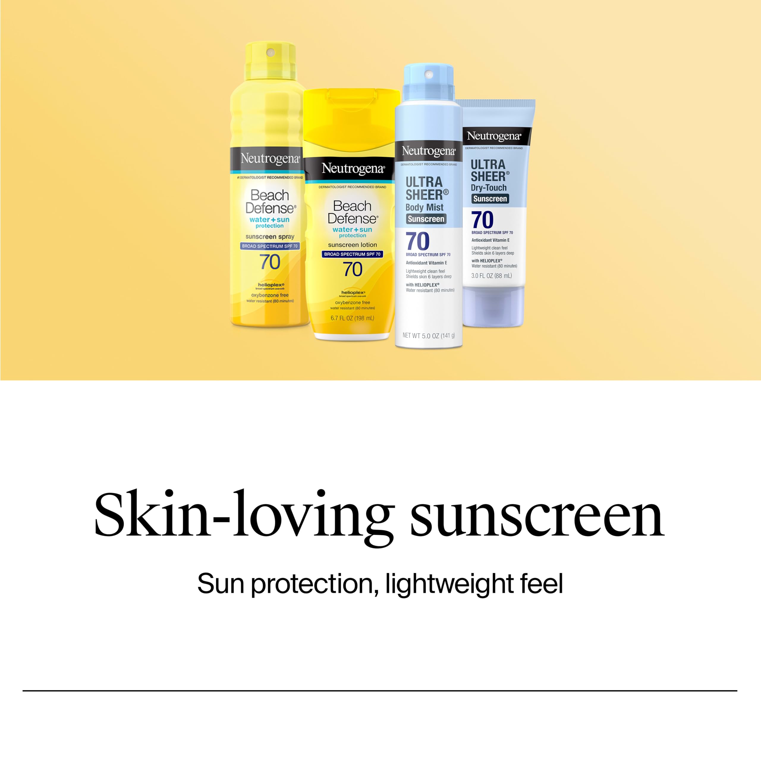 Neutrogena applied on parent and child for family sun protection