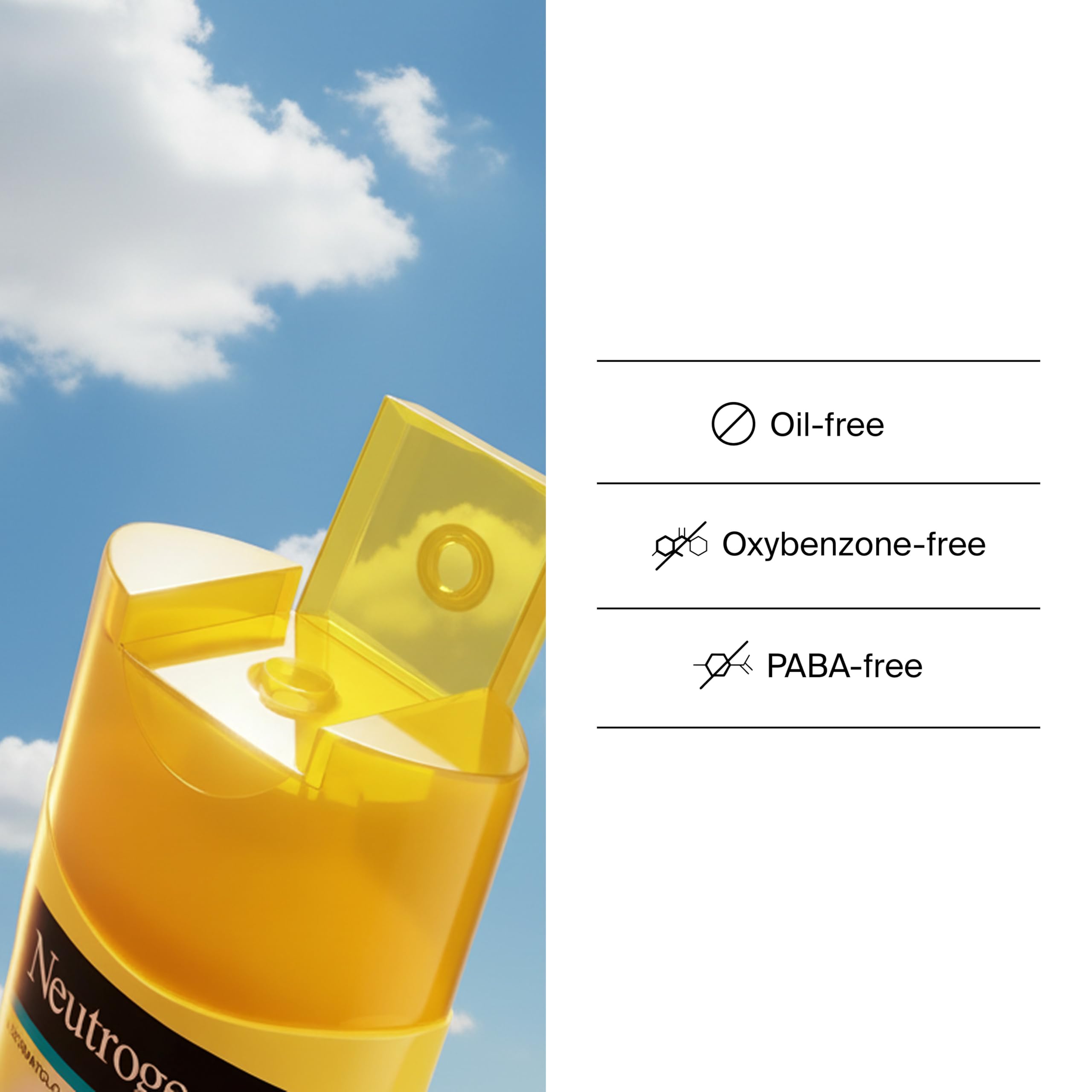 Neutrogena bottle beside a hand for scale showing travel-friendly 6.7 fl oz size