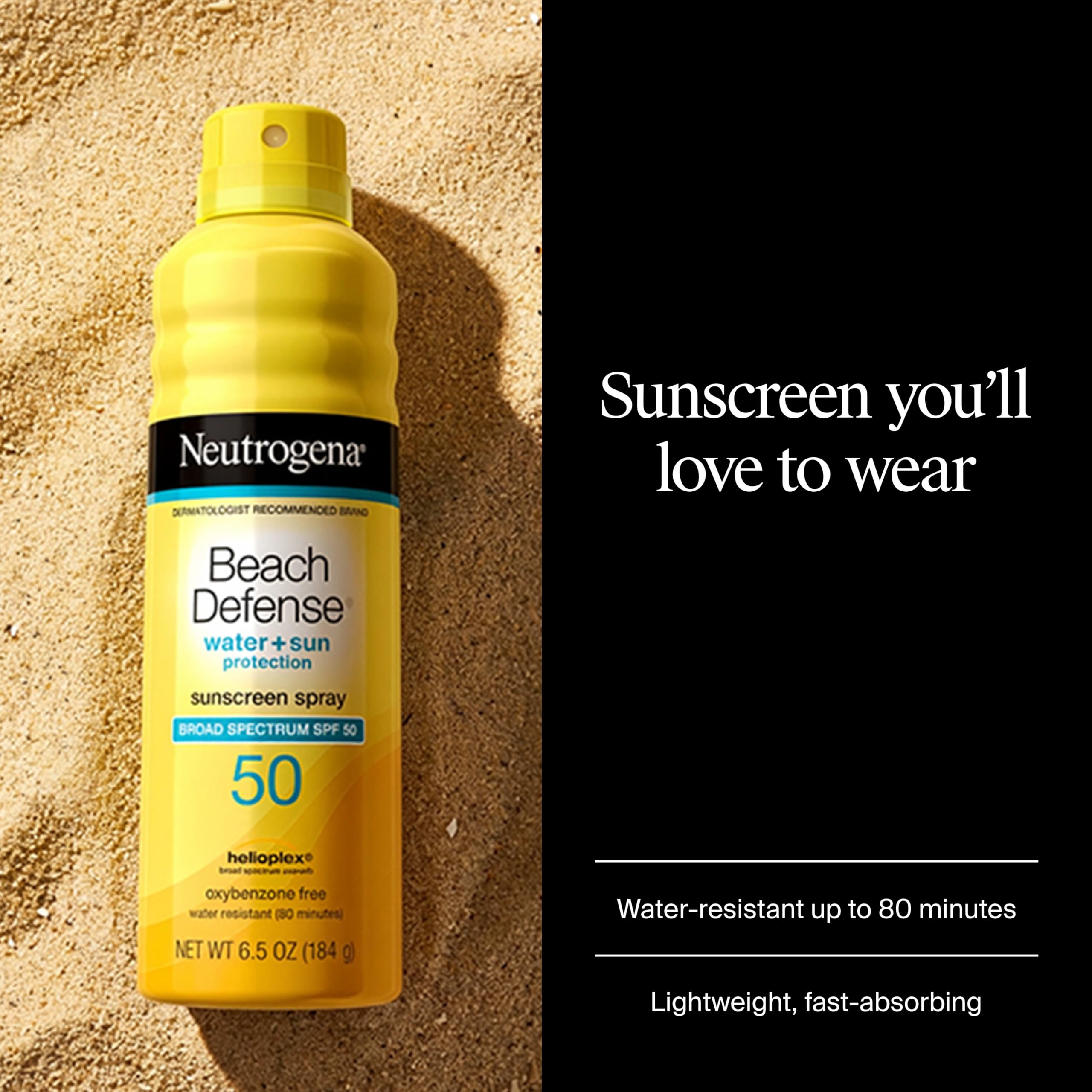 Neutrogena spray action mist being applied for quick even coverage