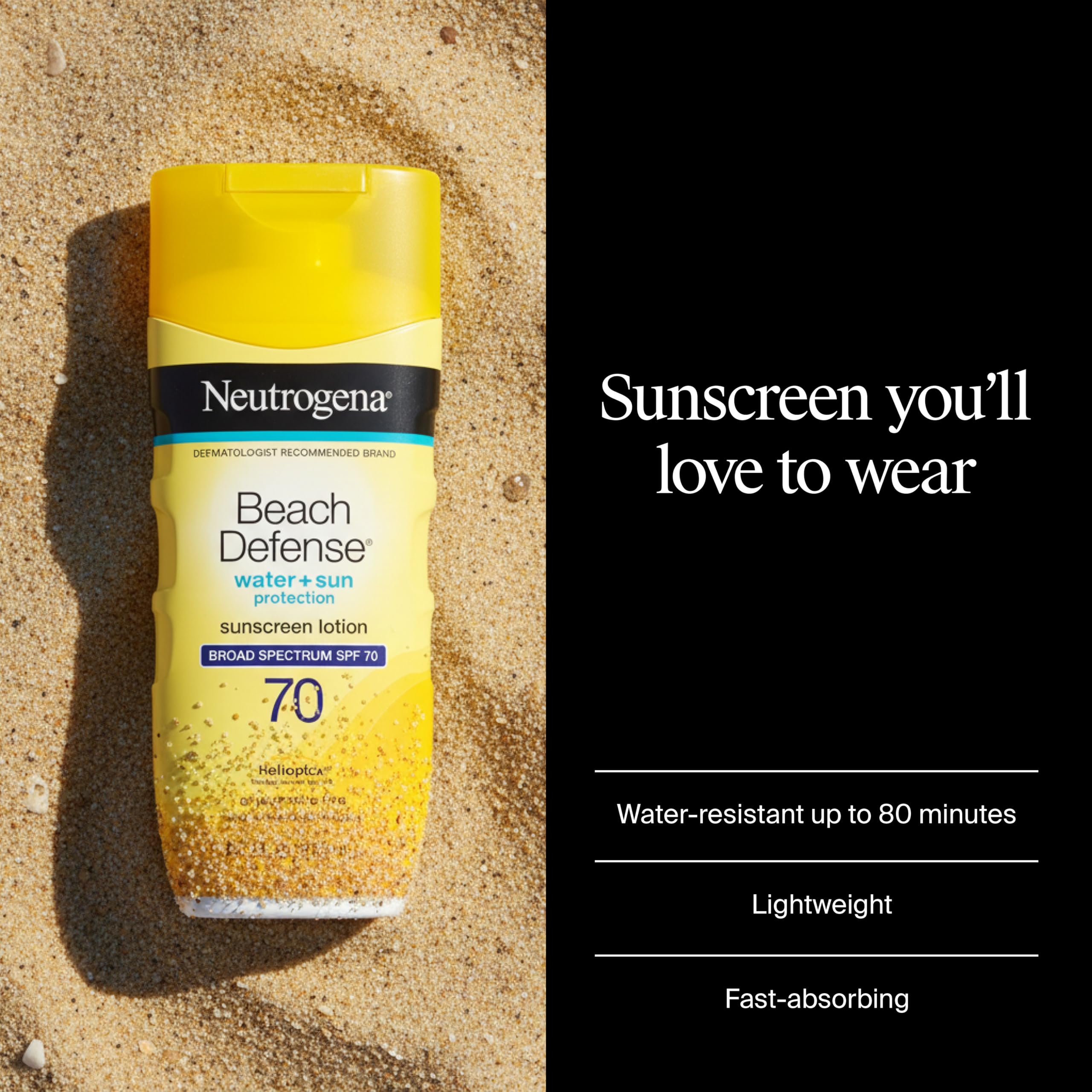 Neutrogena lotion texture close-up illustrating lightweight, non-greasy finish