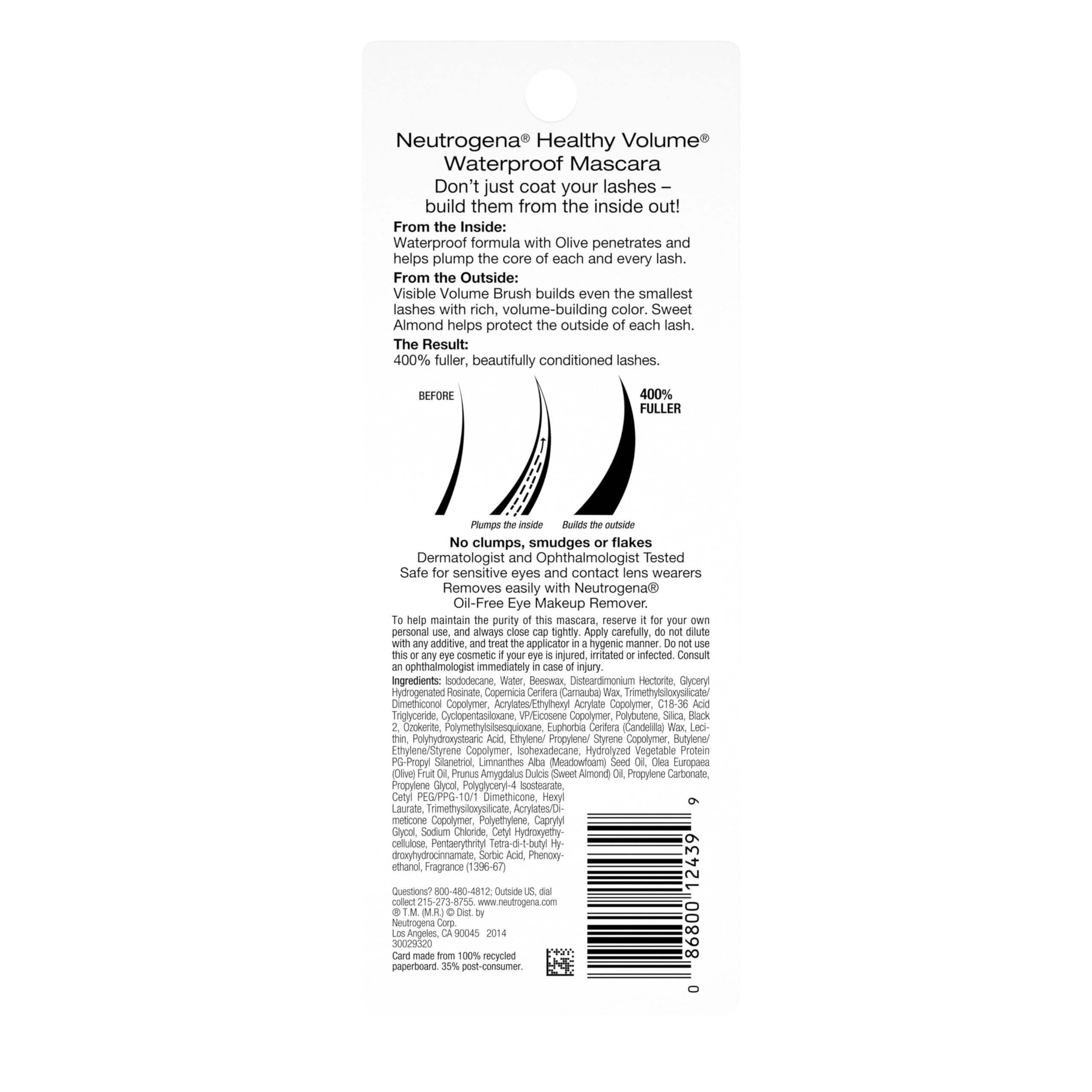 Neutrogena black swatch stroke displaying deep carbon-black pigment payoff